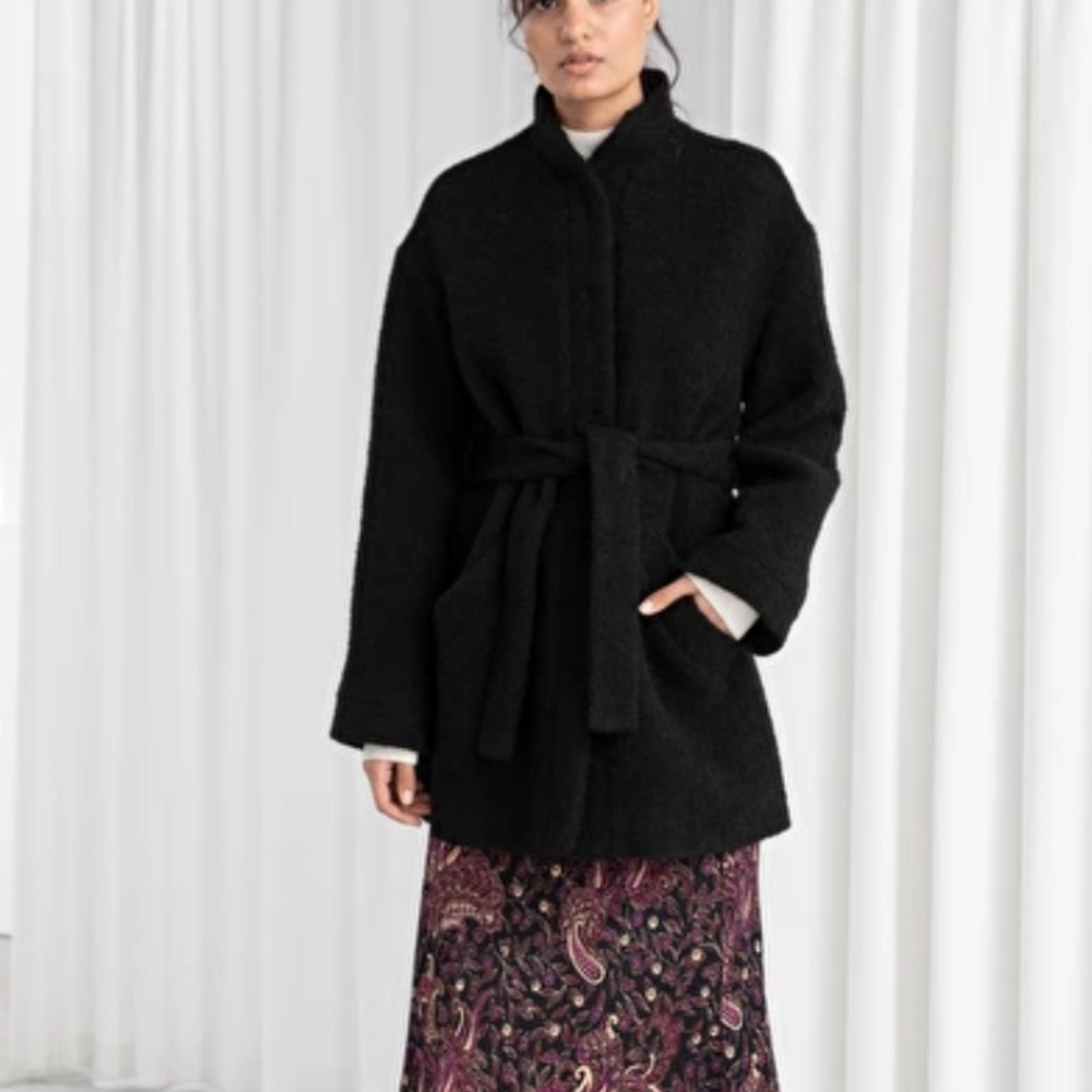 & Other Stories Black Wool Coat size 10 NWT